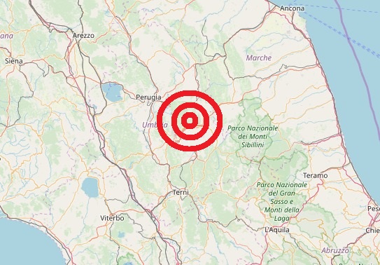 Terremoto Umbria oggi, 17 aprile 2019: sciame sismico in provincia di Perugia