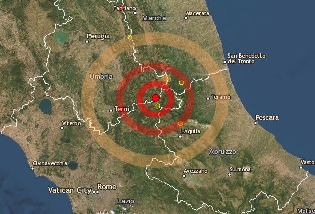 Terremoto in Umbria distintamente avvertito anche nella capitale: centinaia di scosse di assestamento