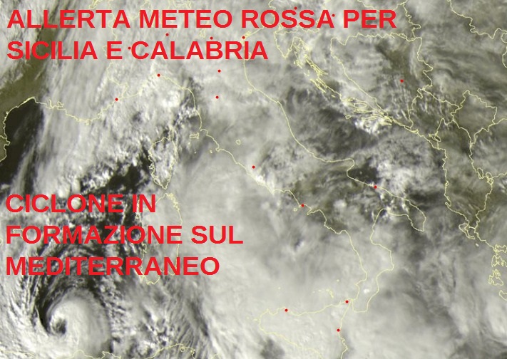 La Protezione Civile dirama l’allerta meteo rossa su Sicilia e Calabria: gli ultimi aggiornamenti